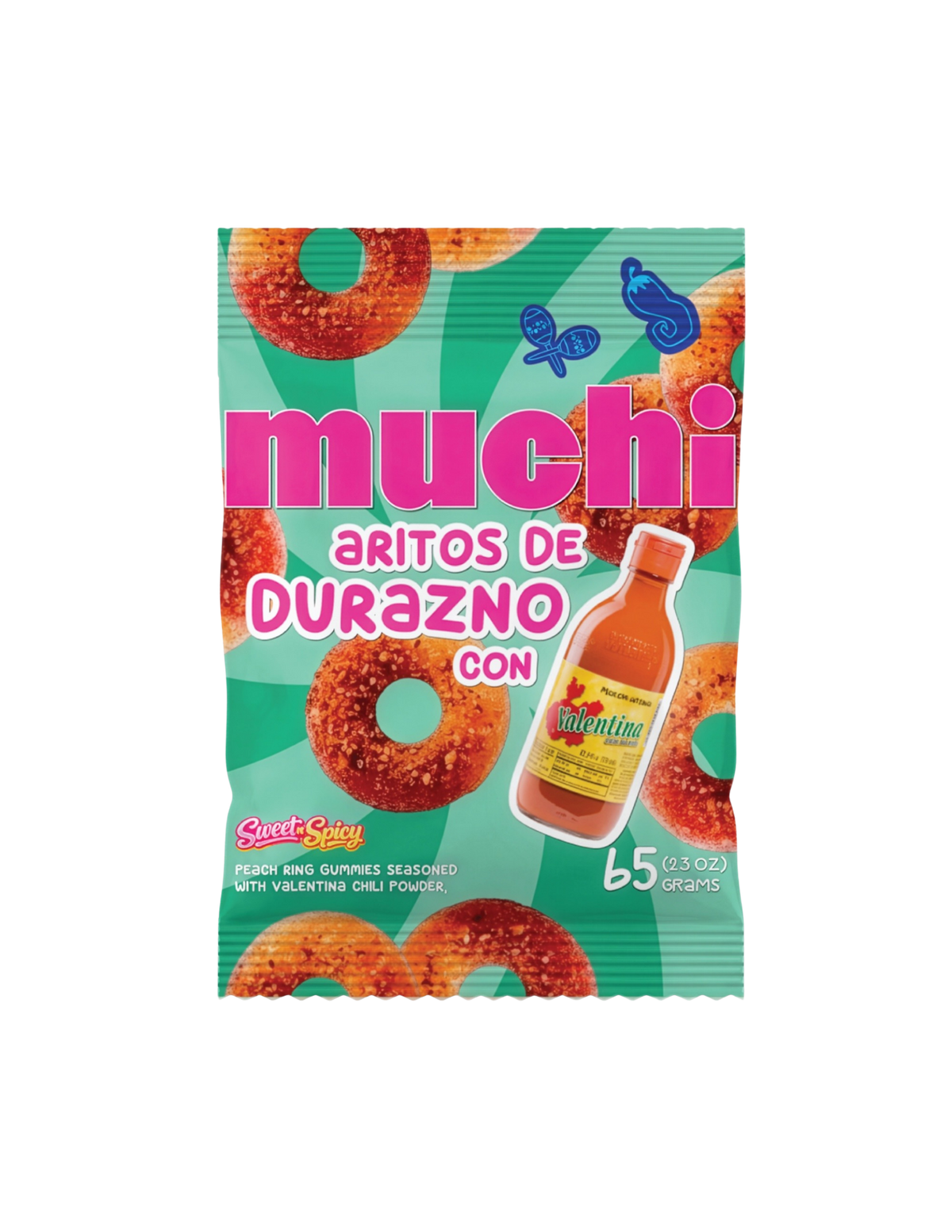 Muchi Aritos De Durazno Con (Ring Gummies Chili Powder)